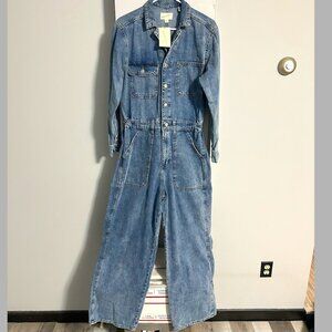 NWT Universal Thread Utility Baggy Denim Jumpsuit Women's Size 10